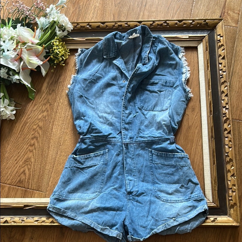 Denim Sleeveless Romper